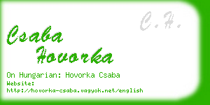 csaba hovorka business card